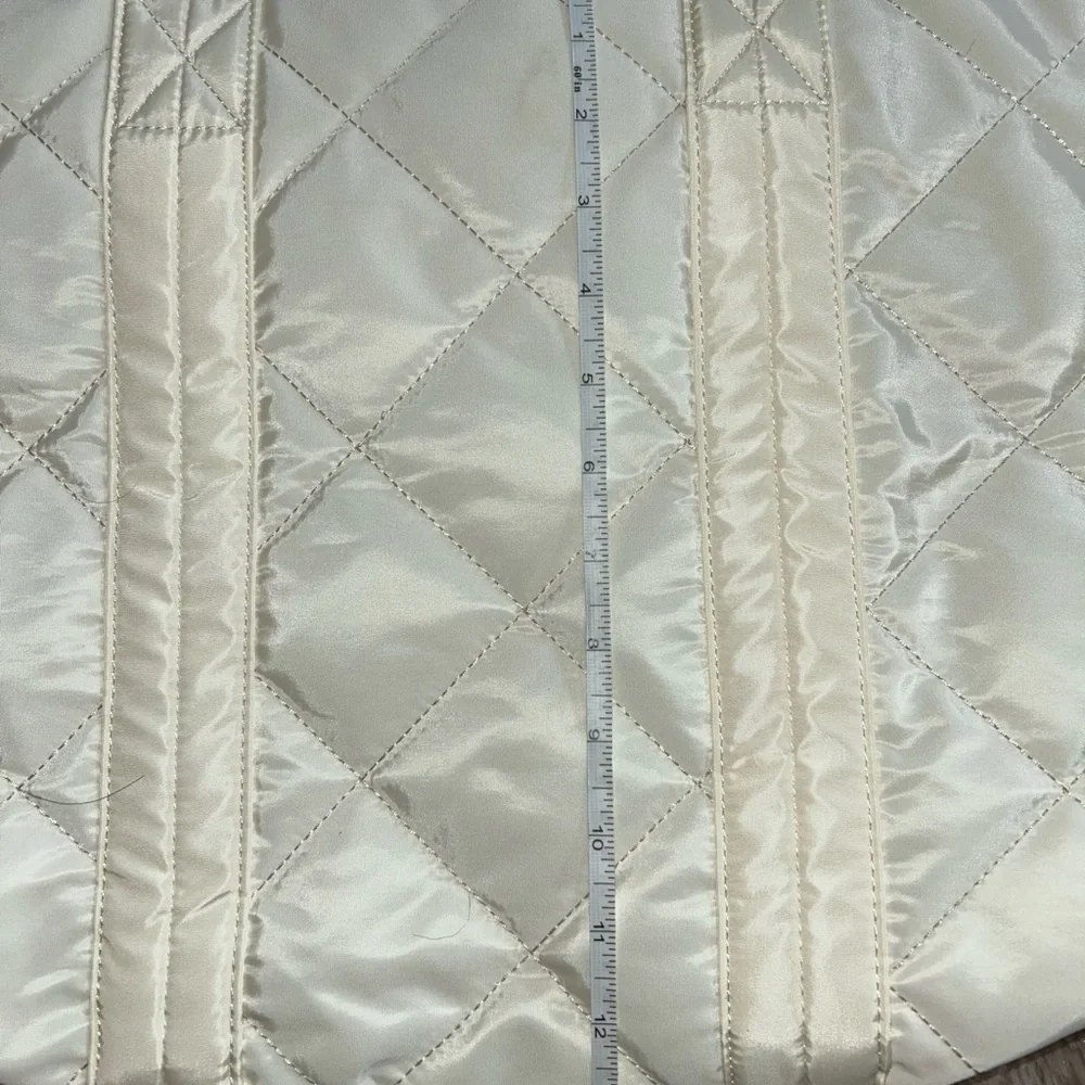 NEW 2 Large Quilted Tote Bags, Cream & Black, dust bags included!